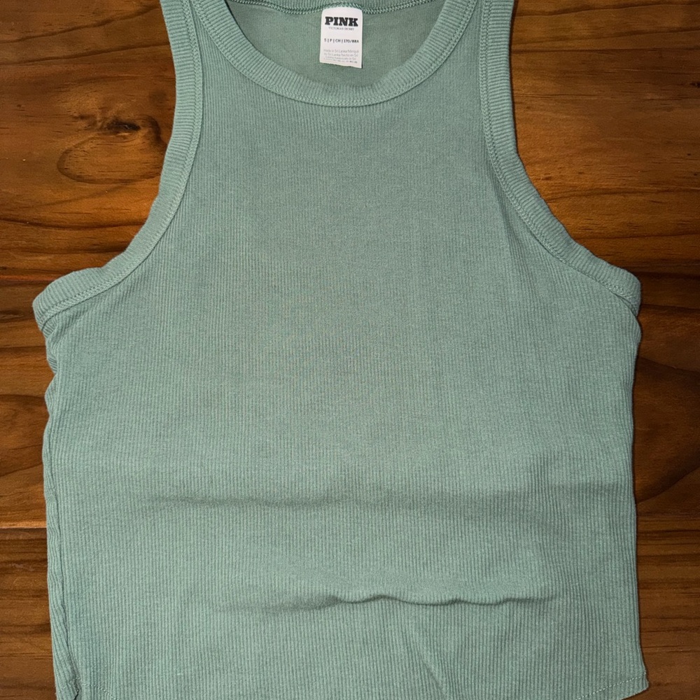 PINK Victoria's Secret teal Ribbed Tank